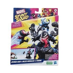 Marvel Stunt Squad Villain Knockdown PlaysetSpiderman Miles Morales vs Venom NWT